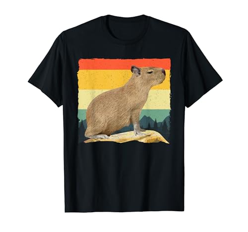 Cool Capybara For Men Women Kids Vintage Animal Lover Rodent T Shirt