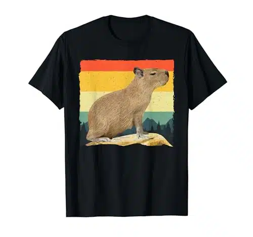 Cool Capybara For Men Women Kids Vintage Animal Lover Rodent T Shirt
