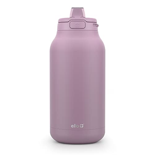 Ello Hydra oz Half Gallon Vacuum Insulated Stainless Steel Jug with Locking, Leak Proof Lid and Soft Silicone Straw, Metal Reusable Water Bottle, Keeps Cold All Day, Mauve