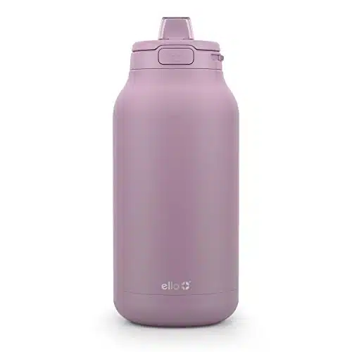 Ello Hydra oz Half Gallon Vacuum Insulated Stainless Steel Jug with Locking, Leak Proof Lid and Soft Silicone Straw, Metal Reusable Water Bottle, Keeps Cold All Day, Mauve