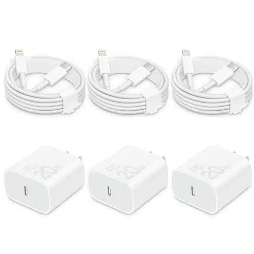 Fast Charger    USB C Wall Charger Block Fast Charging with Ft Charger Cord [MFi Certified] Compatible with i Phone X Series, i Pad & More [Pack]