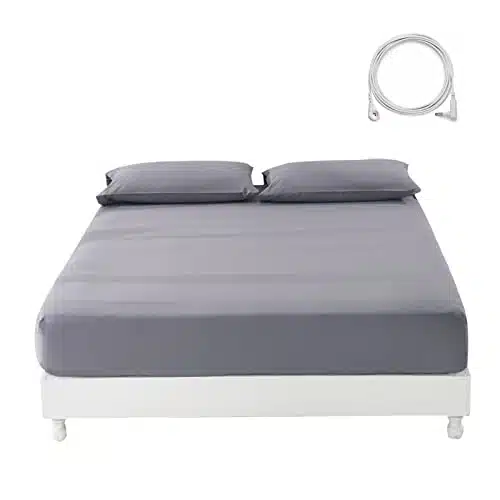 Grounding Sheet King, Organic Cotton + Silver Fiber, Fitted Bottom Sheets with inch Grounding Wire, Earthing Mat for Better Sleep