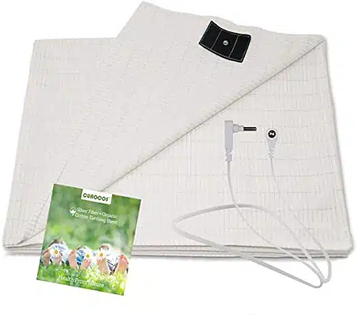 Grounding Sheet with Grounding Cord   Materials Organic Cotton and Silver Fiber Natural Wellness ( inch)