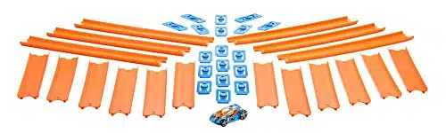 Hot Wheels Track Builder Straight Track Set, Component Parts & Scale Toy Car