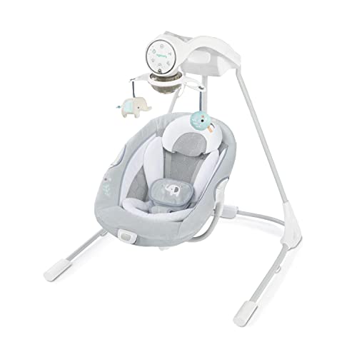 Ingenuity InLighten Soothing Swing   Swivel Infant Seat, Soothing Sounds, Lightweight Mesh   Dakota