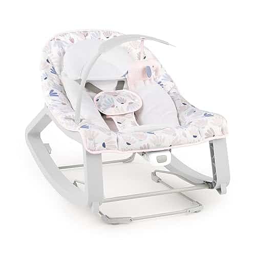 Ingenuity Keep Cozy in Grow with Me Vibrating Baby Bouncer Seat & Infant to Toddler Rocker, Vibrations &  Toy Bar, onths Up to lbs (Pink Burst)