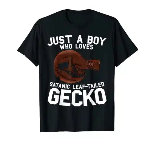 Just A Boy Who Loves Satanic Leaf Tailed Gecko Funny Sayings T Shirt