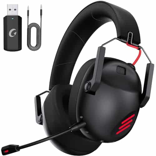 KAPEYDESI Wireless Gaming Headset for PC, PS, PS, Mac, Nintendo Switch, Gaming Headphones with Microphone, Bluetooth Gaming Headset Wireless, ONLY mm Wired Mode for Xbox Series Black