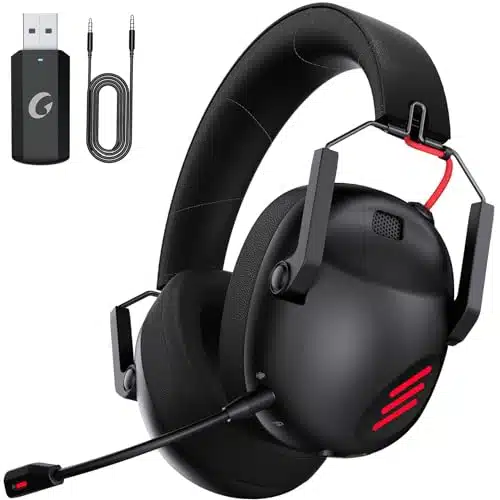 KAPEYDESI Wireless Gaming Headset for PC, PS, PS, Mac, Nintendo Switch, Gaming Headphones with Microphone, Bluetooth Gaming Headset Wireless, ONLY mm Wired Mode for Xbox Series   Black