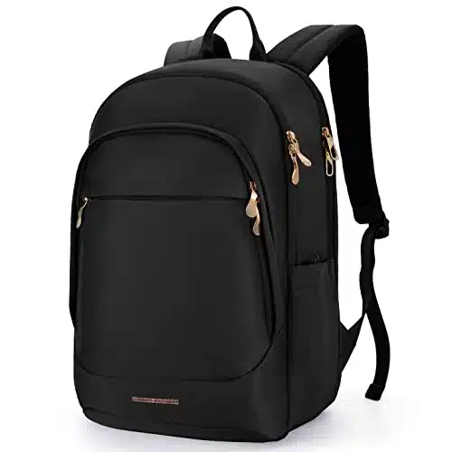 LIGHT FLIGHT Travel Backpack for Women, Inch Anti Theft Laptop Backpack with USB Charging Hole, Water Resistant College Bookbag, Large Capacity Black Computer Backpacks for Wo