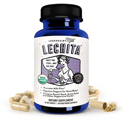 Legendairy Milk Lechita, Supports Milk Flow, Organic Fenugreek Free Breastfeeding Supplement, Organic Fennel & Anise, Made in USA, Vegan Capsules