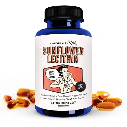 Legendairy Milk Sunflower Lecithin, mg Organic Sunflower Lecithin Supplement for Clogged Milk Ducts, Made in USA, Softgels