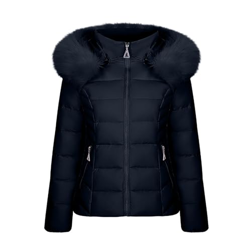 My Orders Placed Recently by Me Puffer Jacket Womens Winter Coat Thicken Long Sleeve Down Jacket Thermal Heavy Coat Warm Outerwear Faux Fur Jacket Black of Friday Deals Cyber of Monday Deals