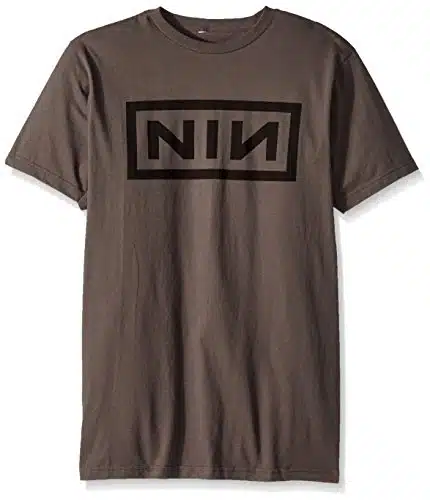 Nine Inch Nails Men's Adult Short Sleeve T Shirt, Charcoal Logo, Medium