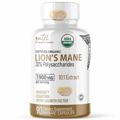 Nutri Organic Lions Mane Supplement Capsules   mg, Dual Extraction, Count   Lion's Mane Mushroom Extract (Fruiting Body)   Third Party Tested Lions Mane Organic Supplement