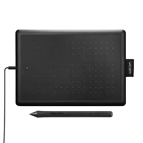 One by Wacom Small Graphics Drawing Tablet x Inches, Portable Versatile for Students and Creators, Ergonomic Pressure Sensitive Pen Included, Compatible with Chromebook Mac and Windows