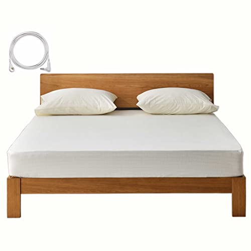 PANBMAO Grounding Sheets Queen Size Organic Cotton + Silver Fiber White Fitted Earth Sheets with Grounding Cord