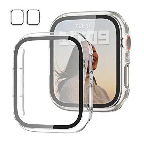 Pack Case with Tempered Glass Screen Protector for Apple Watch SE() Series SE mm,JZK Slim Guard Bumper Full Coverage Hard PC Protective Cover HD Ultra Thin Cover for iWatch mm,Clear
