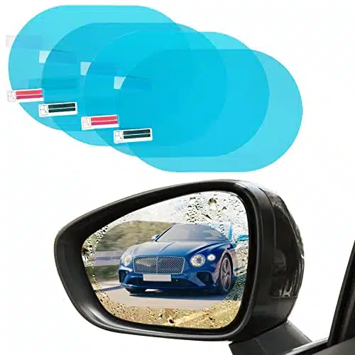 Pieces Car Rearview Mirror Film, HD Nano Clear Protective Sticker Film, Waterproof Rainproof Antifogging for Car Mirrors and Side Windows, Car Trucks SUVs Safe Driving