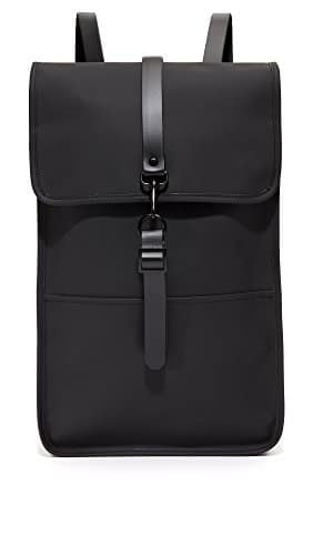 RAINS Backpack for Women and Men Fits Laptop Water Resistant Rucksack (Black, One Size)
