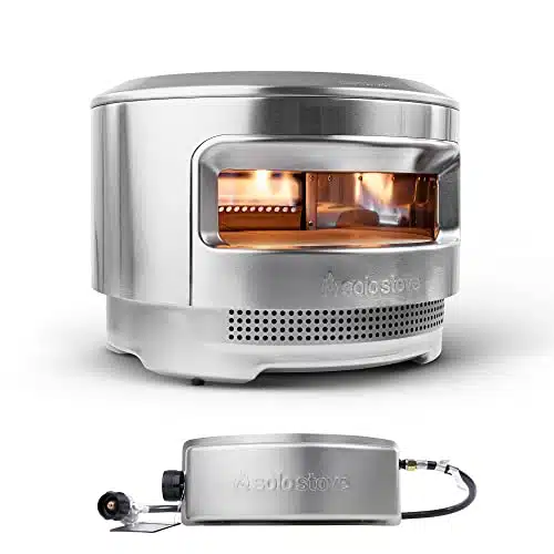 Solo Stove Pi Pizza Oven   Wood & Gas Fueled Outdoor Pizza Maker With Stainless Steel Assembly and Cordierite Stone, in x in, lbs