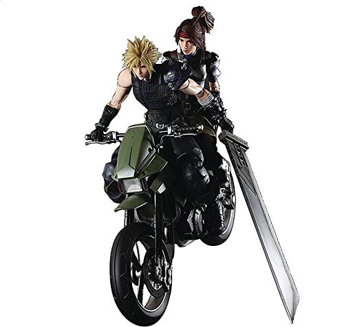 Square Enix Final Fantasy VII Remake Cloud Strife, Jessie and Motorcycle Play Arts Kai Action Figure Set Jessie.x D x H