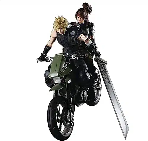 Square Enix Final Fantasy VII Remake Cloud Strife, Jessie and Motorcycle Play Arts Kai Action Figure Set Jessie.x D x H