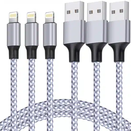 TAKAGI [MFi Certified] iPhone Charger, Lightning Cable PACK FT Nylon Braided USB Charging Cable High Speed Transfer Cord Compatible with iPhone Pro MaxXS MAXXRXSXiPad