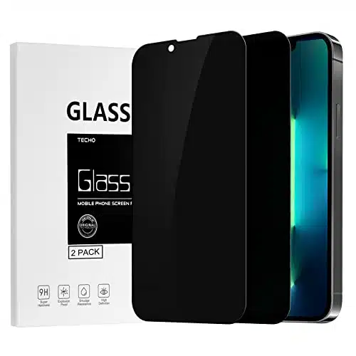 TECHO Privacy Screen Protector Compatible with iPhone PlusiPhone Pro Max Tempered Glass Film (Edge to Edge Full Coverage) (Anti Spy) (Case Friendly) (PACK) (inch)