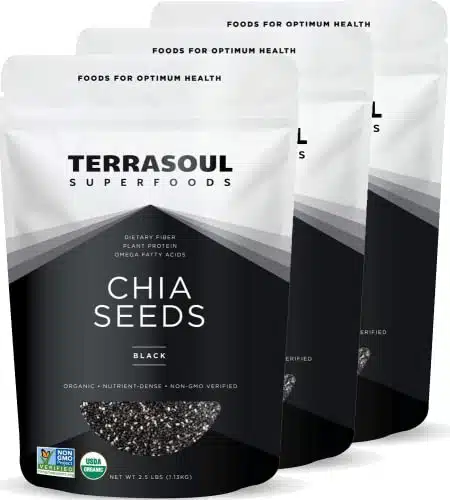 Terrasoul Superfoods Organic Black Chia Seeds, Pounds (Pack of ), Bulk Size, Non GMO, Vegan, Gluten Free