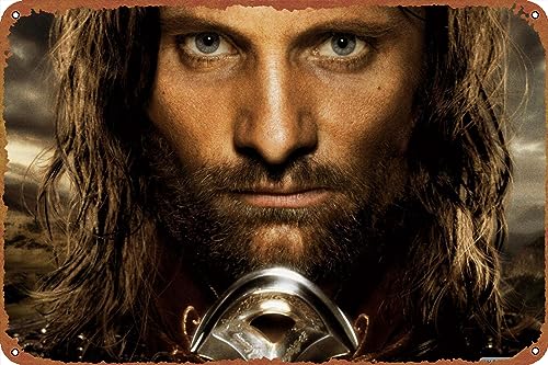 Viggo Mortensen As Aragorn Movie Poster Vintage Look Tin Metal Sign Wall Decoration xInches