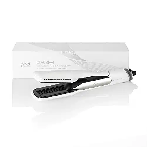 ghd Duet Style  in Flat Iron Hair Straightener + Hair Dryer, Hot Air Styler to Transform Hair from Wet to Styled  White