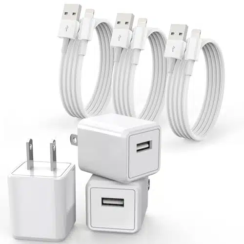 iPhone Charger, PackApple MFi CertifiedLightning Cable Quick Fast Charging Cords and Pack USB Wall Charger Travel Plug Block Adapter Compatible with iPhone ProXsXRXPlus and More