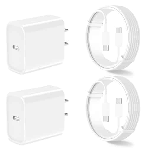 MFi CertifiediPhone Charger Fast Charging, Stuffcool Pack USB C Power Type C Wall Charger Block+FT Long USB C to USB C Cord for iPhone PlusProPro MaxiPad ProAirMiniAirPod