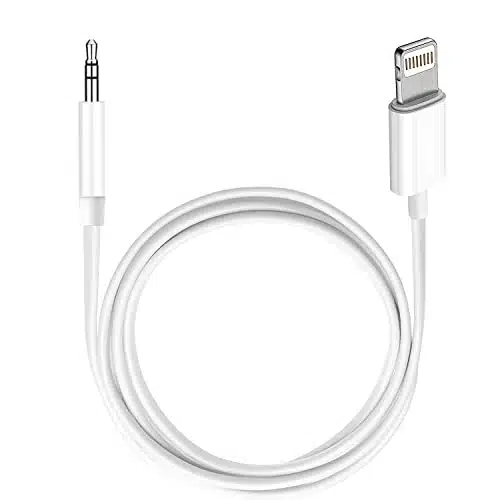 (Apple MFi Certified) iPhone AUX Cord for iPhone,Lightning to Inch Audio Cable,ft, Headphone Jack Adapter Male Aux Stereo Audio Cable Compatible for iPhone XRX(White)