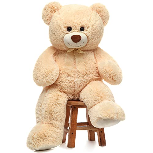 DOLDOA Giant Teddy Bear Soft Stuffed Animals Plush Big Bear Toy for Kids, Girlfriend inch, Beige