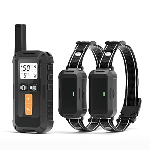 Dog Shock Collar for Dogs Dog Training Collar with Remote FT, Waterproof Rechargeable Electric Shock Collar with Training Modes for Medium Large Dogs