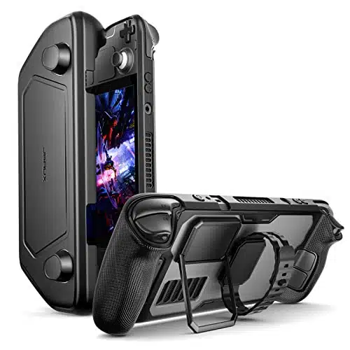 JSAUX ModCase for Steam Deck with Detachable Front Shell, Protective Case, Face Cover, Metal Bracket and Strap Accessories