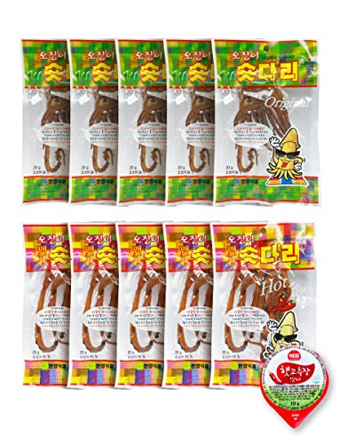 Korean Food Dried Squid Legs Snack (Original g x + Spicy g X ) + Red pepper paste g