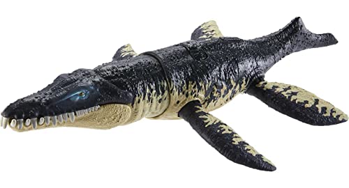Mattel Jurassic World Dominion Dinosaur Figure Kronosaurus Wild Roar with Sound & Attack Action, Medium Size Posable, Toy with Connected Digital Play