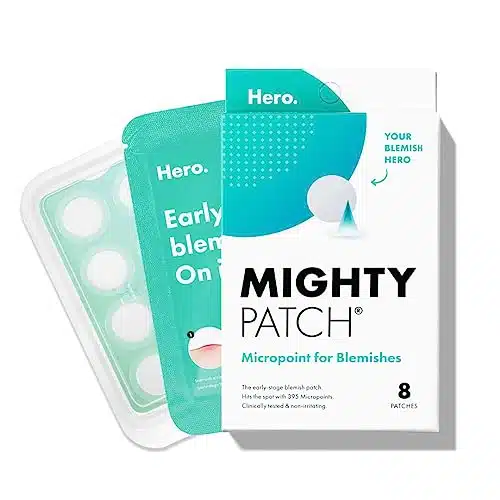 Mighty Patch Micropoint for Blemishes from Hero Cosmetics   Hydrocolloid Acne Spot Treatment Patch for Early Stage Zits and Hidden Pimples, Proprietary Micropoints (Patches)