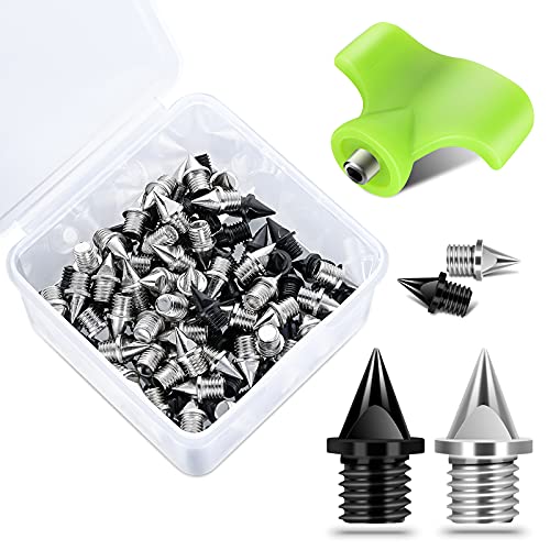 Nuolifee Inch Track Spikes, Pieces Steel Shoe Spikes Replacements and Spike Wrench for Sports Running Track Shoes