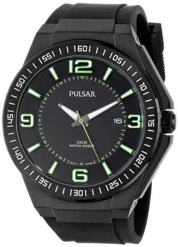 Pulsar Men's PSAnalog Display Japanese Quartz Black Watch