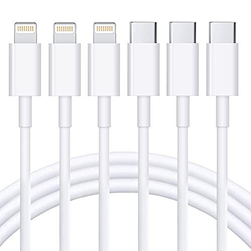 RCTech USB C to Lightning Cable Pack FT [MFi Certified] iPhone Fast Charger Cable USB C Power Delivery Charging Cord for iPhone XSXRXiPad, White