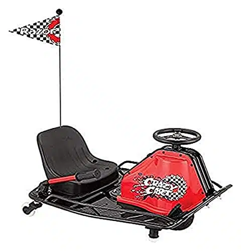 Razor Crazy Cart   V Electric Drifting Go Kart   Variable Speed, Up to mph, Drift Bar for Controlled Drifts, BlackRed