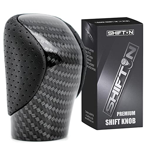 SHIFTIN Gear Shift Knob Shifter for Lexus ES GS GX is NX RC RX t h hL L (Punched Black LeatherCarbon Pattern)
