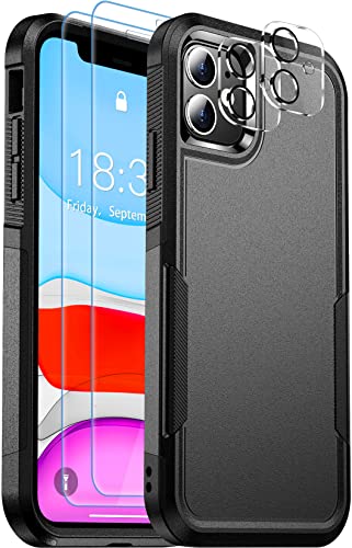 SPIDERCASE Shockproof for iPhone Case,[FT Military Grade Drop Protection],with pcs[Tempered Glass Screen Protector+Camera Lens Protector] Heavy Duty Full Body Protective Phone