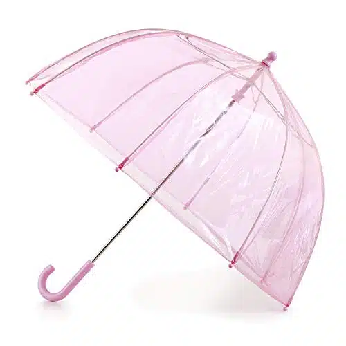 Totes Kids Clear Bubble Kids Umbrella   Perfect for Walking Safety  Child Safe with Pinch Proof Closure and Easy Grip Curved Handle Perfect for Small Hands, in Transparent or 