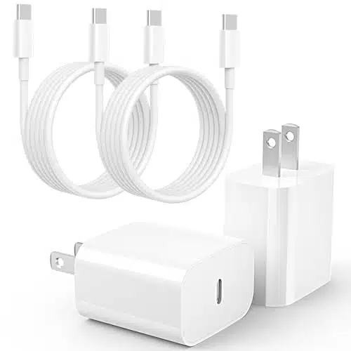 USB C Fast Charger [MFi Certified] Compatible with iPhone Plus Pro Pro MaxiPad Pro, Pack PD Type C Charger Blocks with FT USB C to C Cable.