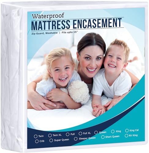 Utopia Bedding Zippered Mattress Encasement Queen % Waterproof and Bed Bug Proof Mattress Protector Absorbent, Six Sided Mattress Cover